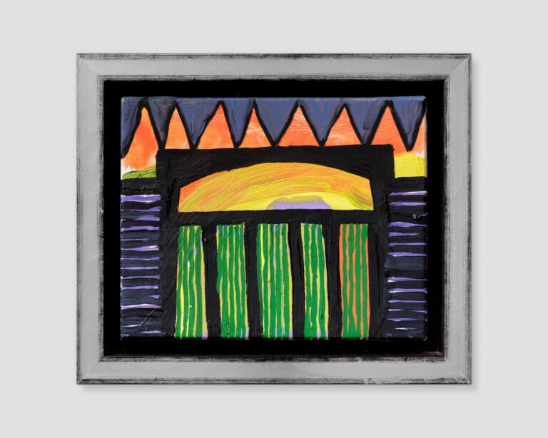 Porte noire. Œuvre originale créée en 2024 par Elodie Lemaître. Huile sur toile, 30 x 25 cm