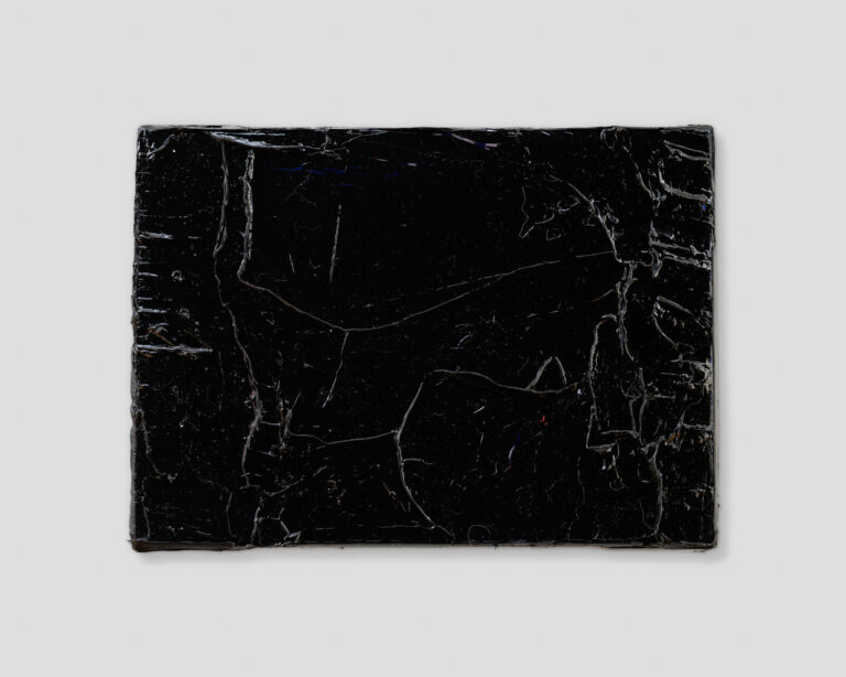 Noirs et brillants . Œuvre originale créée en 2025 par Elodie Lemaître. Huile sur toile, 22 x 15,5 cm